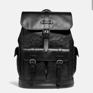 Coach Black Leather Men's Backpack